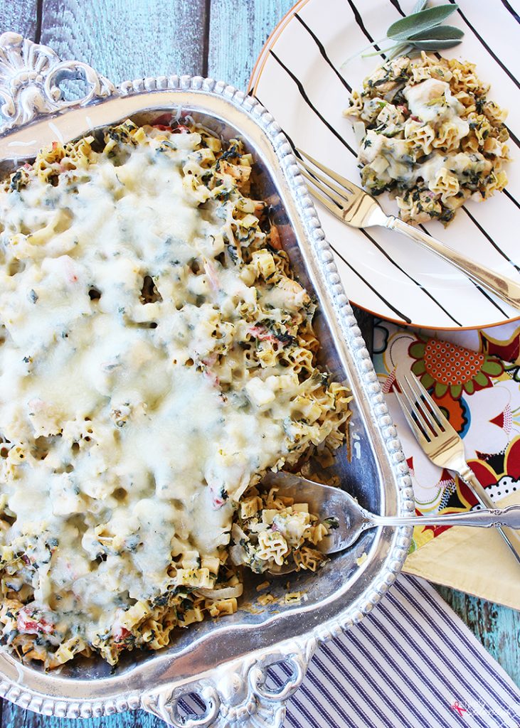 Creamy Green Chile Chicken Baked Pasta Positively Splendid {Crafts