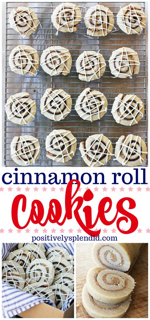 Cinnamon Roll Cookies with Cream Cheese Glaze