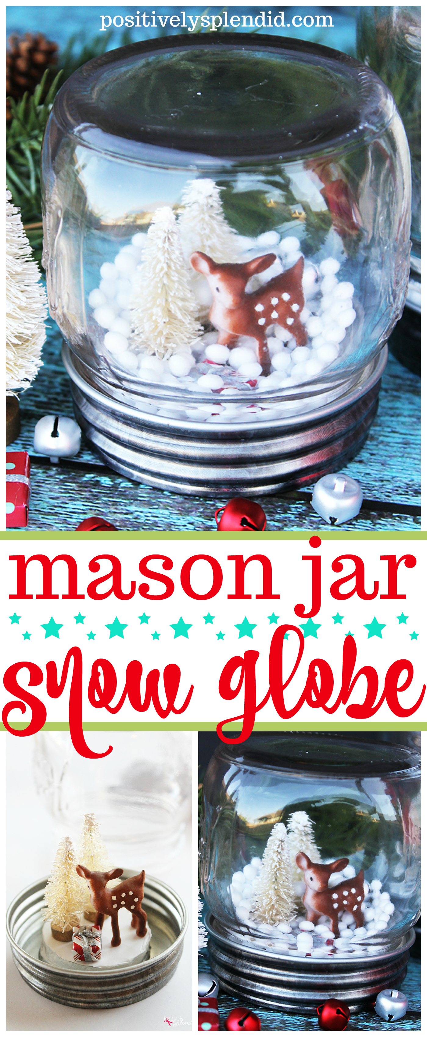 How to make a DIY Mason jar snow globe.