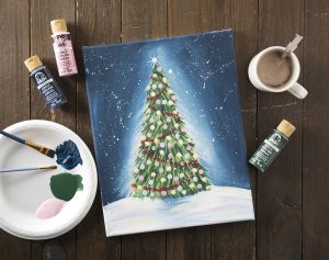 Plaid Holiday Magic Paint Party