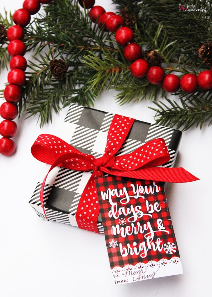 Free printable plaid Christmas gift tags