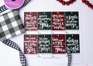 Free printable plaid Christmas gift tags
