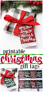 Free printable plaid Christmas gift tags