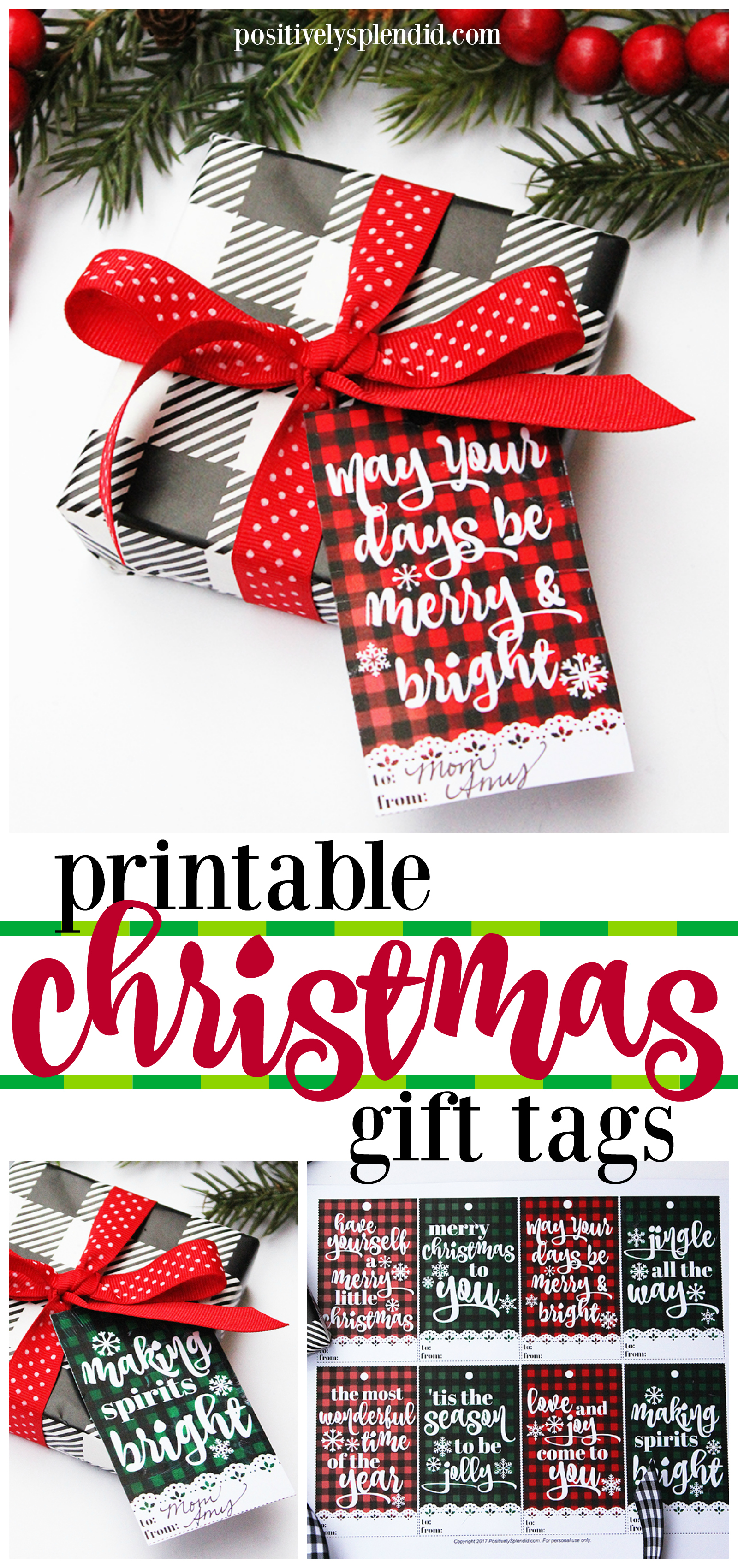 Printable Plaid Christmas Gift Tags Free Printable PDF