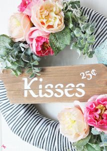 Floral Valentine's Day Wreath at PositivelySplendid.com