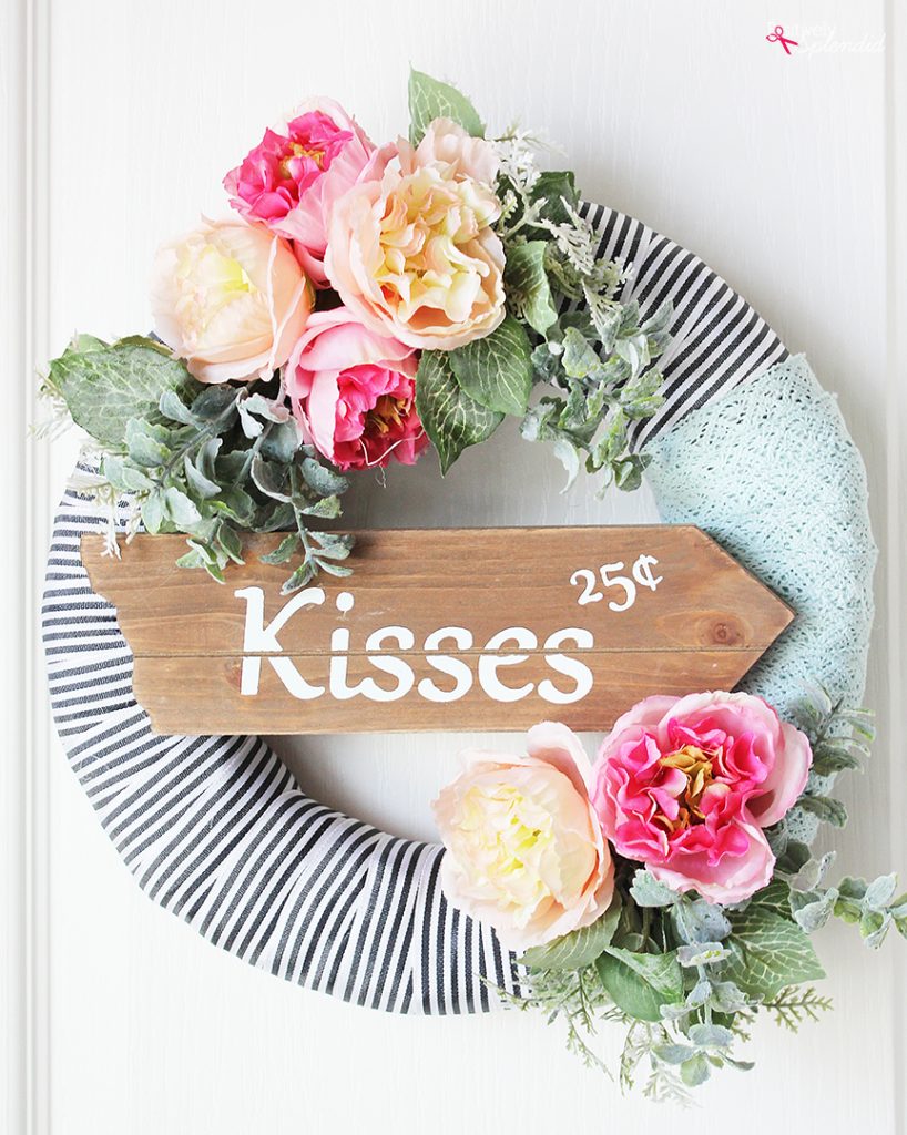 Floral Valentine's Day Wreath at PositivelySplendid.com