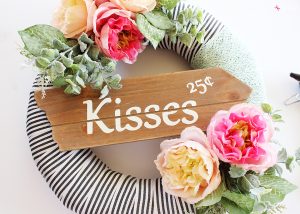 Floral Valentine's Day Wreath at PositivelySplendid.com