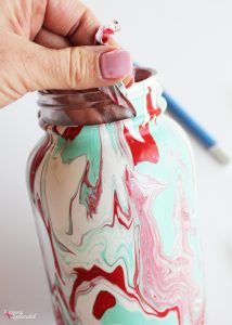 Marbled Mason Jar Craft Idea