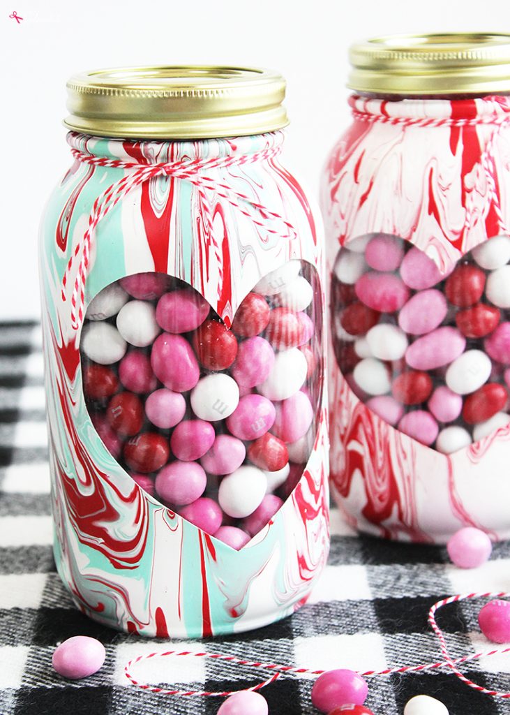 Marbled Valentine Mason Jar Positively Splendid {Crafts, Sewing