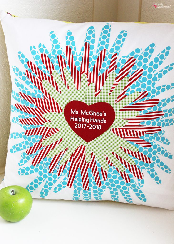 Handprint Pillow Class Project Idea - Great for a silent auction!