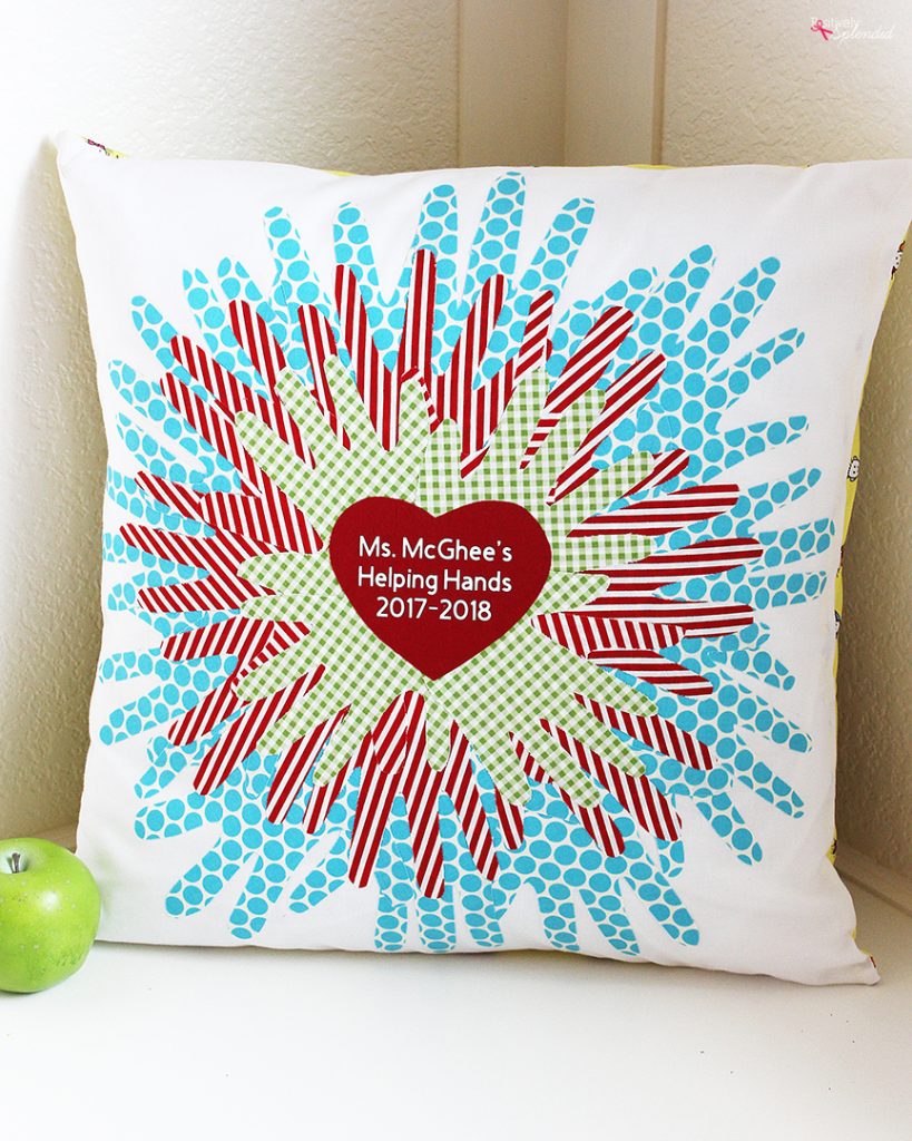 Keepsake Handprint Pillow Positively Splendid {Crafts, Sewing