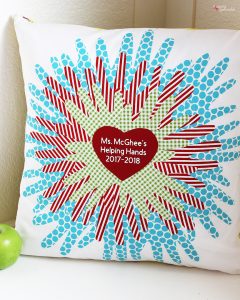 Handprint Pillow Class Project Idea - Great for a silent auction!
