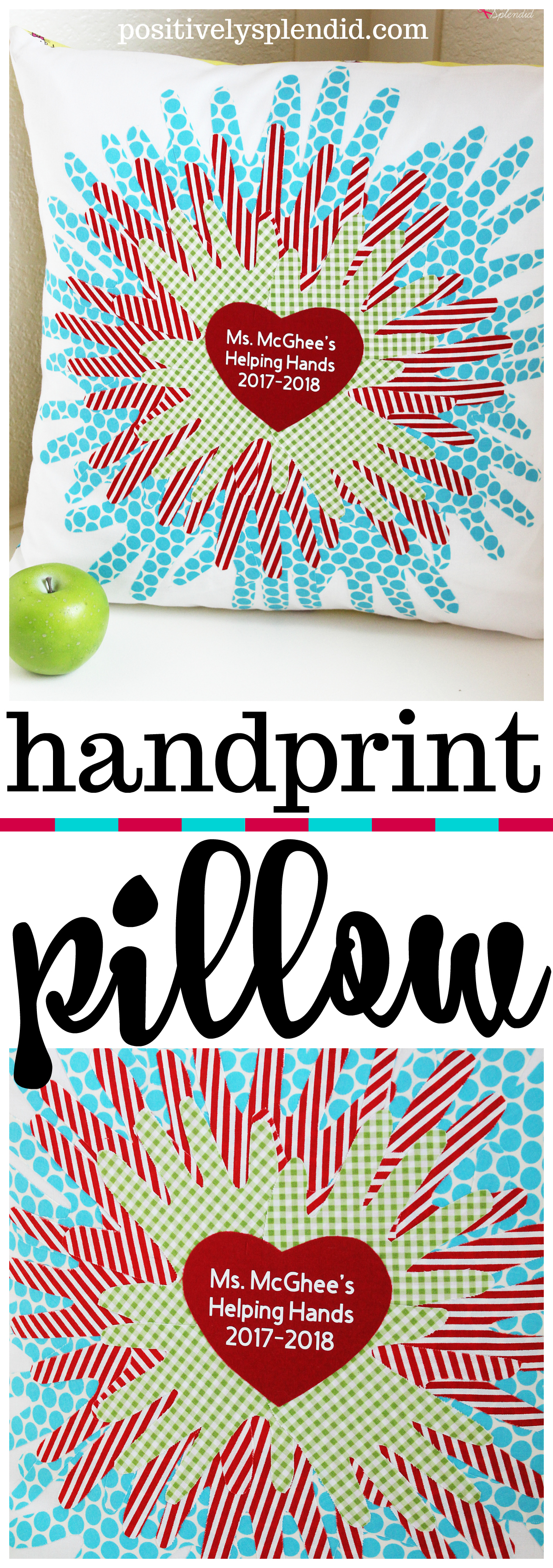 Handprint Pillow Class Project Idea - Great for a silent auction!