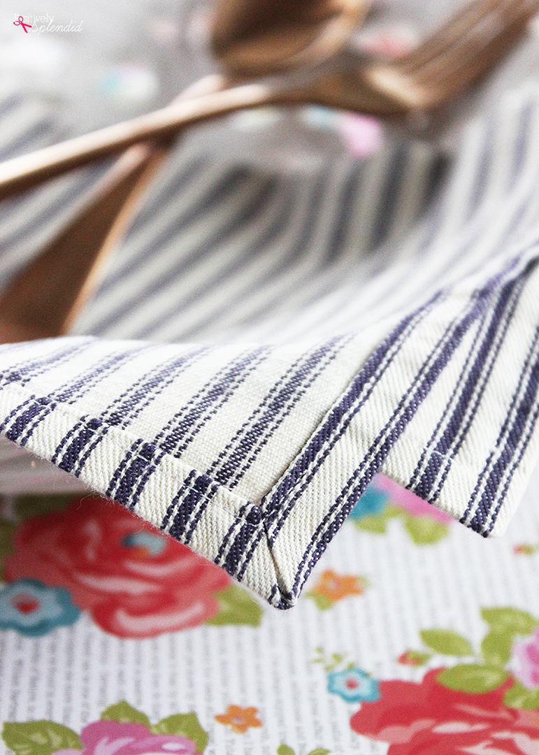 How to Sew a Cloth Napkin  DIY Mitered Corner Napkin Tutorial