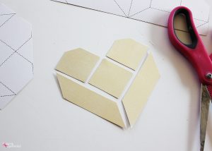 Printable Tangram Heart Valentine Banner