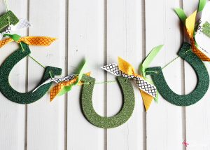 Glittered Horseshoe Garland St. Patrick's Day Craft Idea