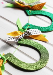 Glittered Horseshoe Garland St. Patrick's Day Craft Idea