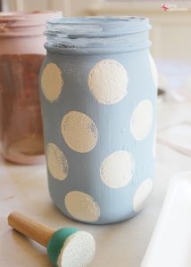 Polka Dotted Easter Mason Jar - So cute with a chocolate bunny inside!