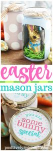 Polka Dotted Easter Mason Jar - So cute with a chocolate bunny inside!