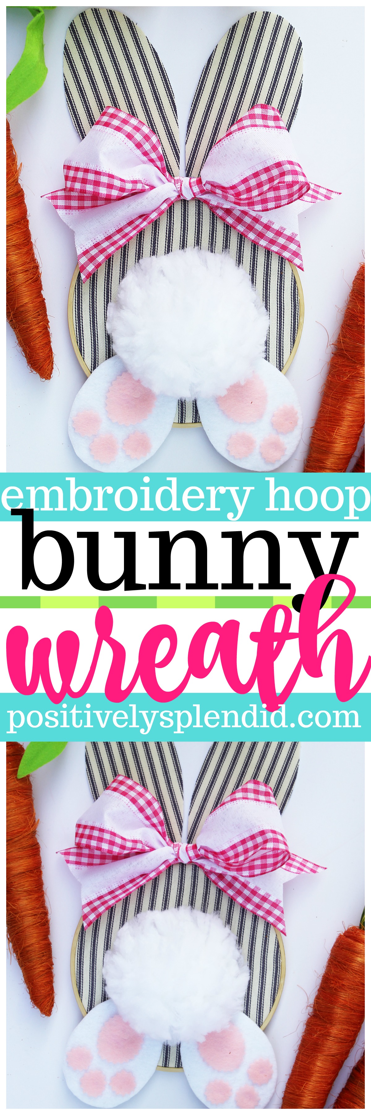 Embroidery Hoop Bunny Easter Wreath