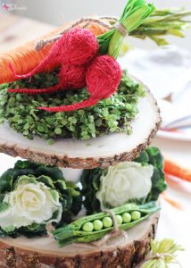Wood Slice Cake Stand Spring Centerpiece