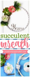 Faux Succulent Embroidery Hoop Wreath