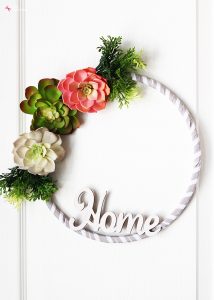 How to Make an Embroidery Hoop Wreath with Succulents