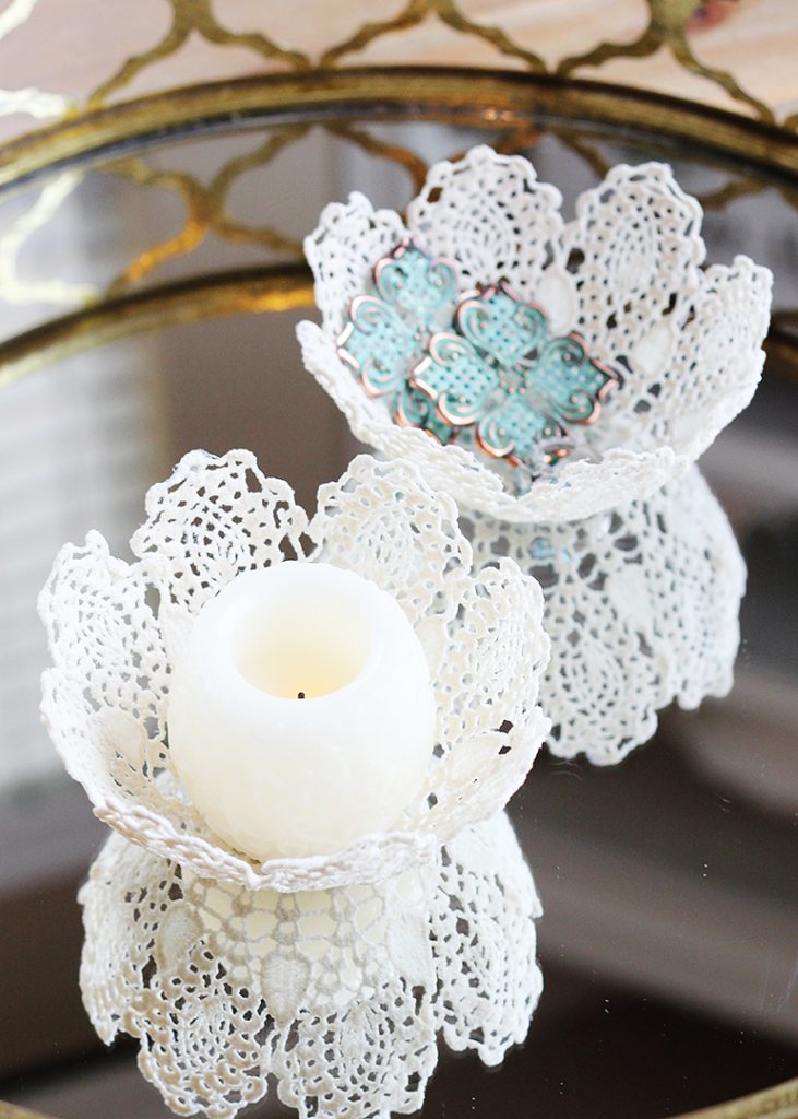 Lace Doily Bowls Positively Splendid {Crafts, Sewing, Recipes and