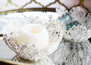 Lace Doily Votive Holder