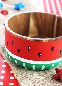 Painted Watermelon Wooden Bowl
