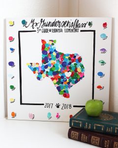 Thumbprint State Art Teacher Gift Idea