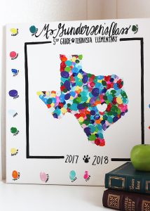 Thumbprint Texas Art Canvas