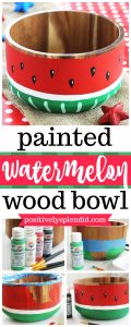 Watermelon Painted Wooden Bowl
