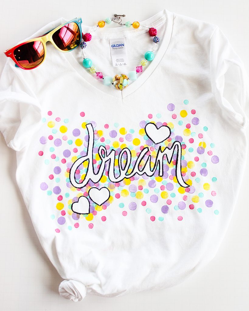 Confetti Freezer Paper Stencil Shirt