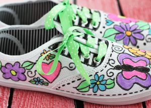 Fabric Pen Doodle Tennis Shoes