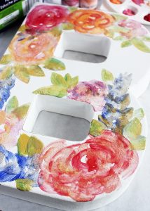 Floral Watercolor Canvas Monogram