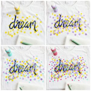 Painted Confetti Shirt with Freezer Paper Stencil
