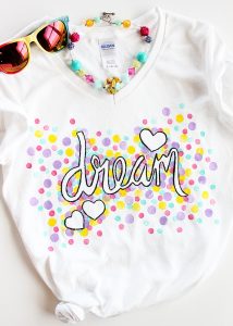 Painted Freezer Paper Stencil Shirt