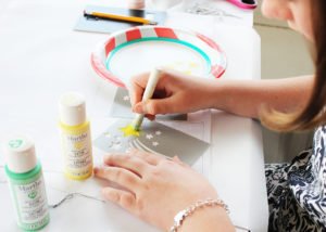 Stenciled DIY Earring Holder