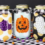 Chalk Painted Halloween Mason Jars
