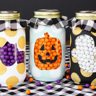 Chalk Painted Halloween Mason Jars