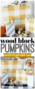DIY Painted Wood Block Plaid Pumpkins