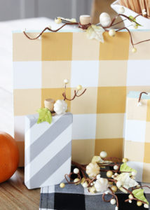DIY Painted Wood Block Pumpkins