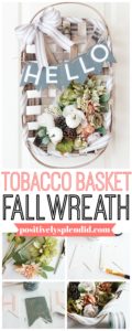 Fall Flower Tobacco Basket Wreath