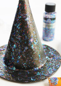 Glittered Paper Mache Witch Hat