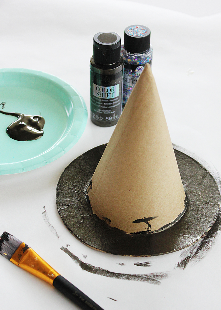 Painted Paper Mache Witch Hat