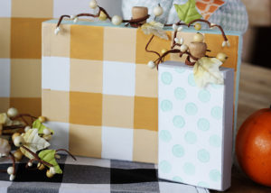 Painted Wood Block Pumpkins