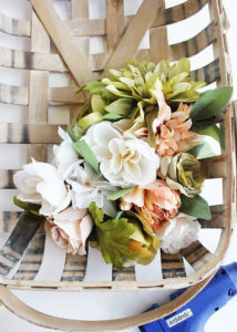 Tobacco Basket Wreath with Flowers