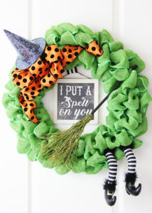 Witch Burlap Halloween Wreath