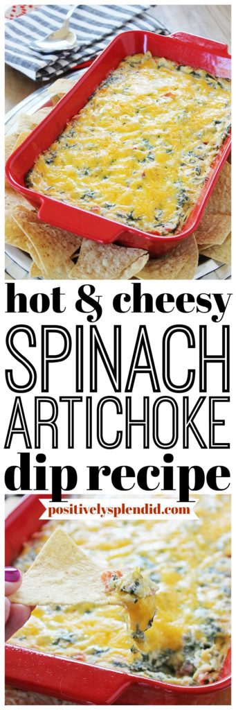 Hot & Cheesy Spinach Artichoke Dip - Positively Splendid {Crafts ...